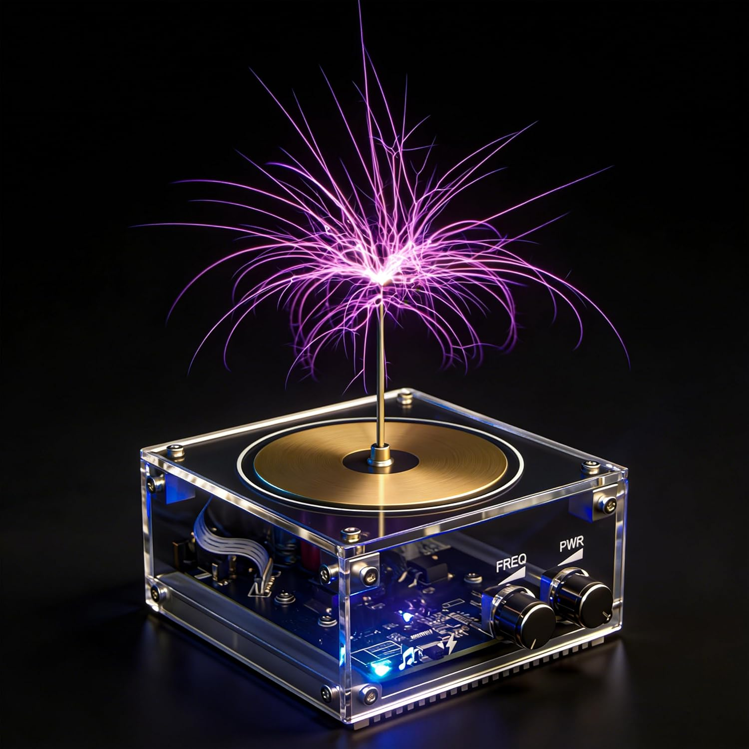 Solid State Music Tesla Coil Artificial Lightning Desktop Toy For unisex-adult Electric Power Wireless Transmission Model Science Experiment Tool