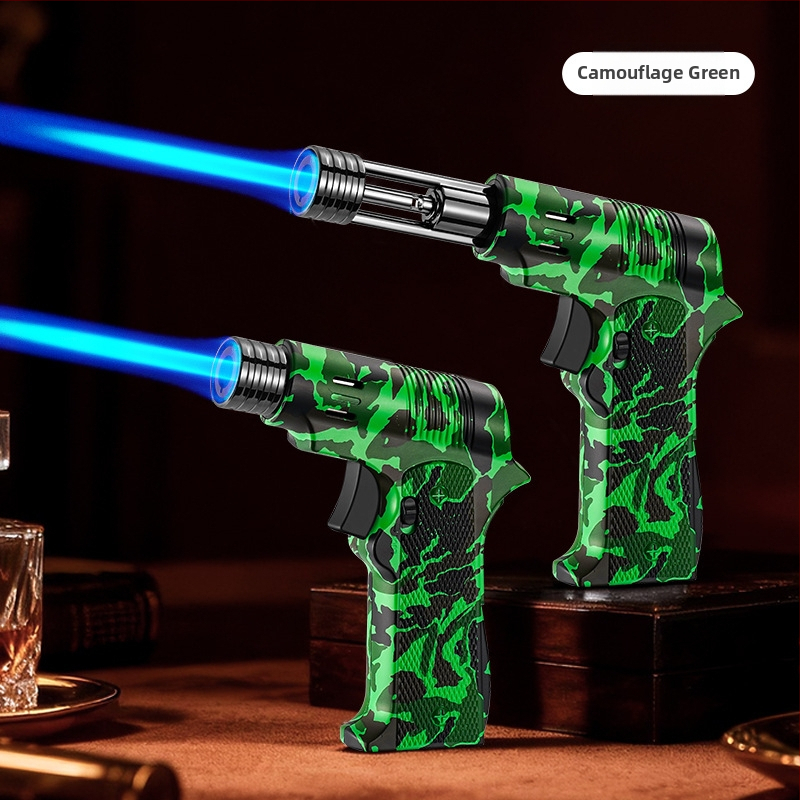 Mechanical telescopic lighter, high temperature and high power, windproof spray gun, suitable for outdoor barbecues and baking, Father's Day gift.