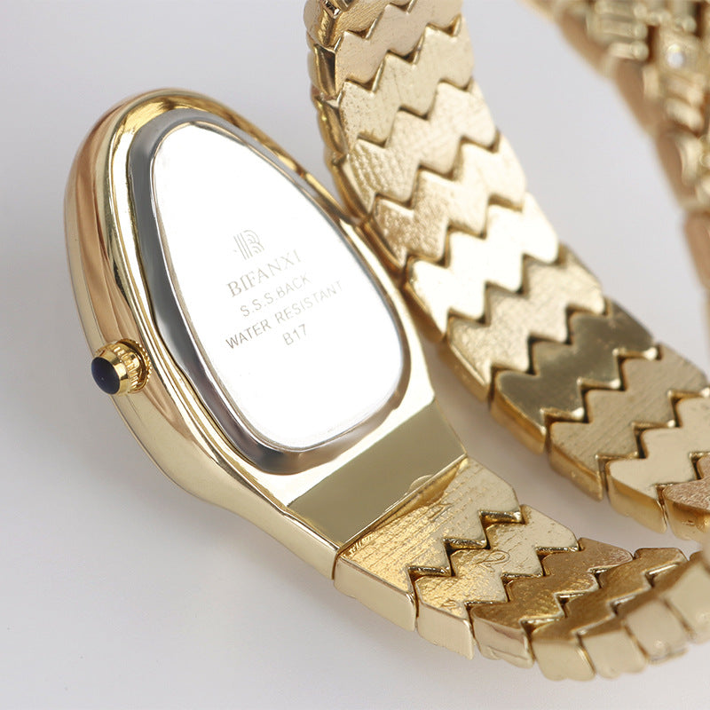 Snake-shaped diamond bracelet watch