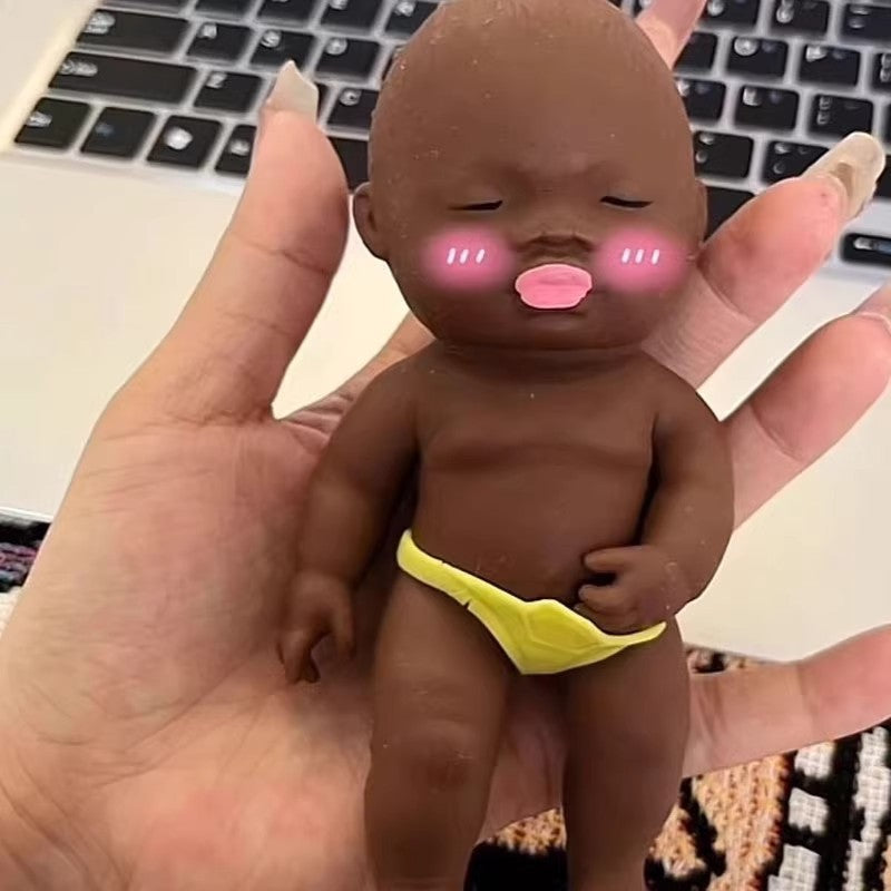 Big Black Doll Squeezable Toy, Stress Relief Artifact, Black Doll, Small Gift, Mascot, Doll, Natasha