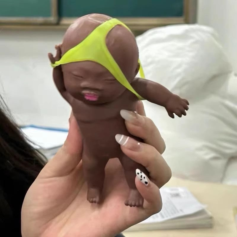 Big Black Doll Squeezable Toy, Stress Relief Artifact, Black Doll, Small Gift, Mascot, Doll, Natasha