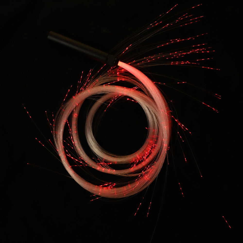 Fiber optic LED luminous whip for bars, nightclubs, interactive dance performances, and flashing lights with colorful fiber optics.
