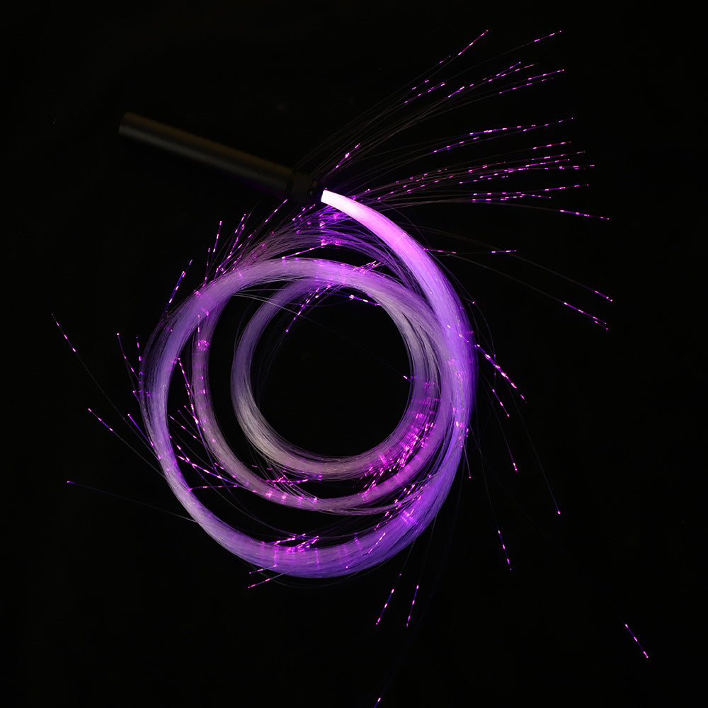 Fiber optic LED luminous whip for bars, nightclubs, interactive dance performances, and flashing lights with colorful fiber optics.
