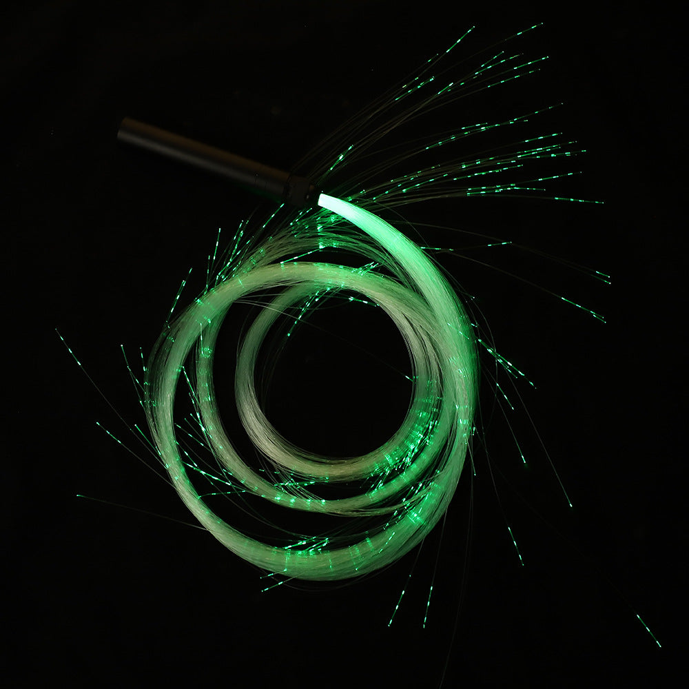 Fiber optic LED luminous whip for bars, nightclubs, interactive dance performances, and flashing lights with colorful fiber optics.