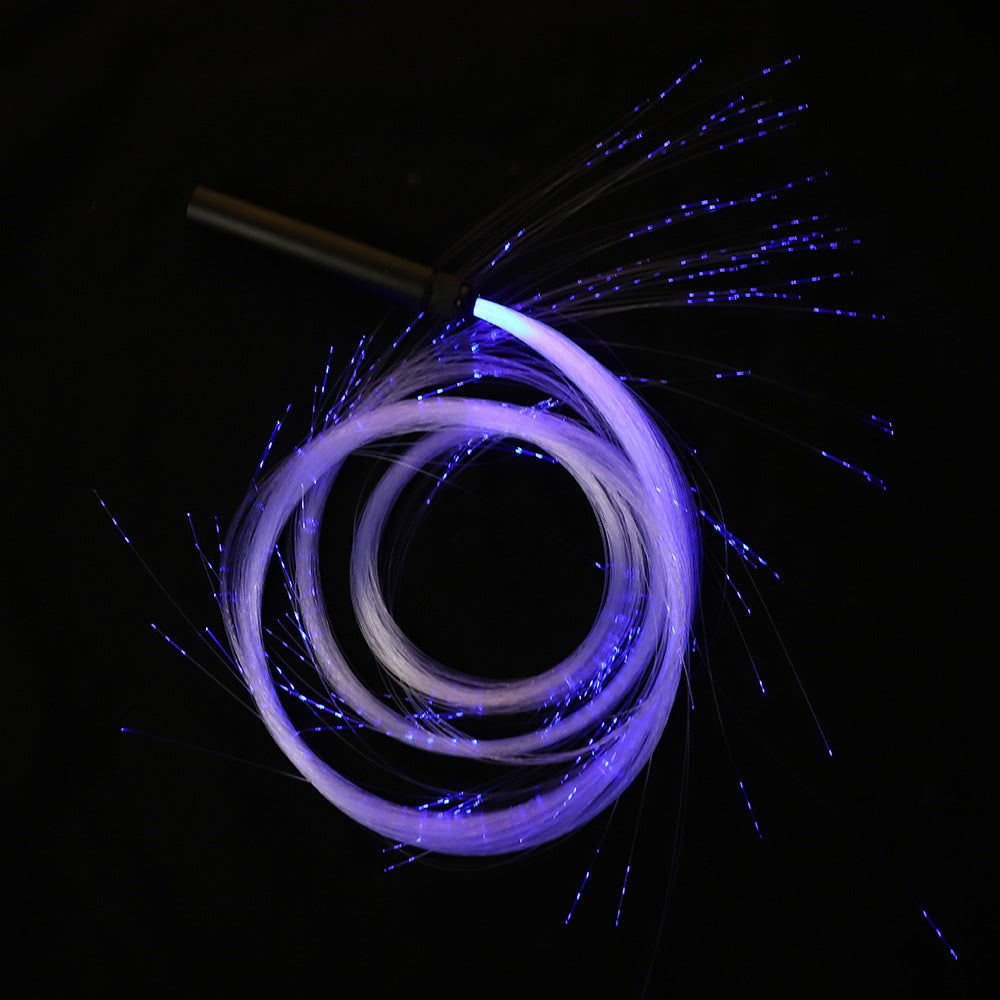 Fiber optic LED luminous whip for bars, nightclubs, interactive dance performances, and flashing lights with colorful fiber optics.