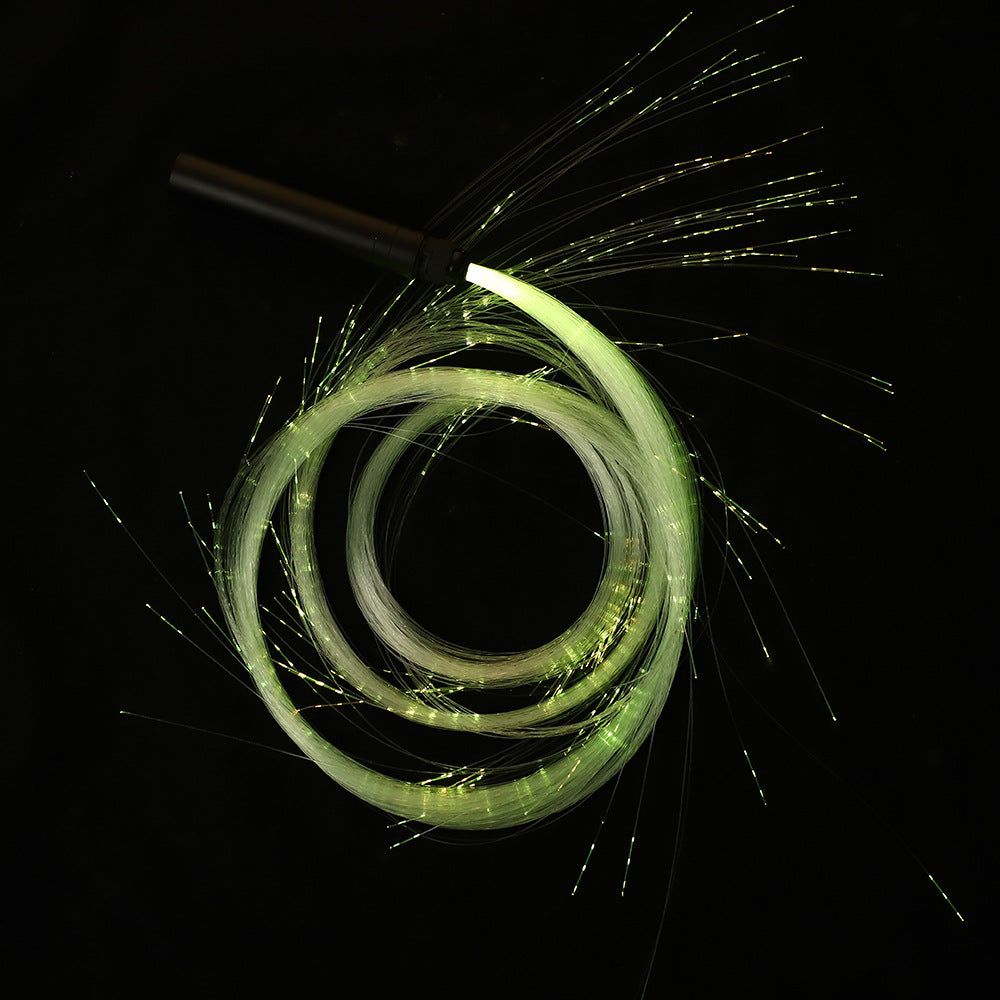 Fiber optic LED luminous whip for bars, nightclubs, interactive dance performances, and flashing lights with colorful fiber optics.