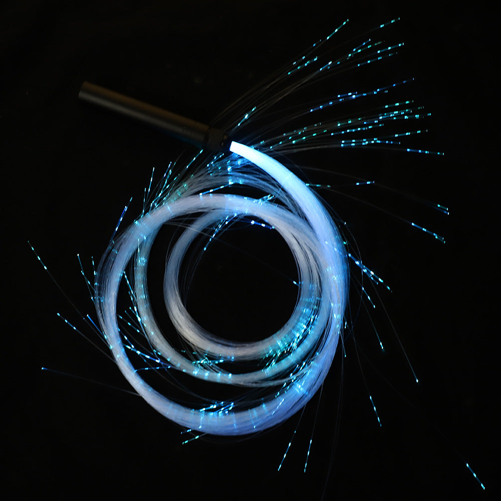 Fiber optic LED luminous whip for bars, nightclubs, interactive dance performances, and flashing lights with colorful fiber optics.
