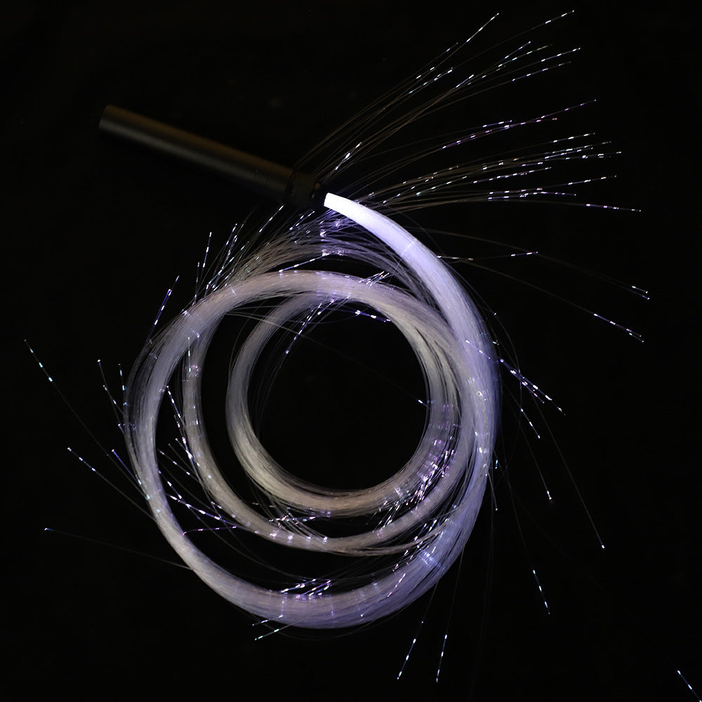 Fiber optic LED luminous whip for bars, nightclubs, interactive dance performances, and flashing lights with colorful fiber optics.