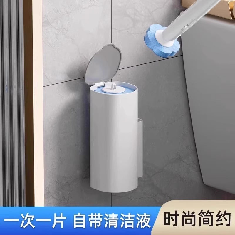 Disposable toilet brush head for household use, no dead angles, toilet cleaning brush head for thorough cleaning and stain removal.