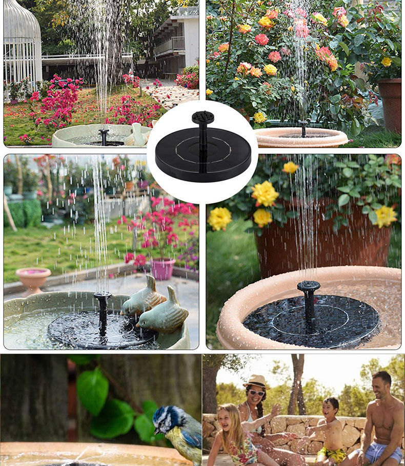 Solar-powered fountains, pools, garden fountains, outdoor patio fountains, floating fountains