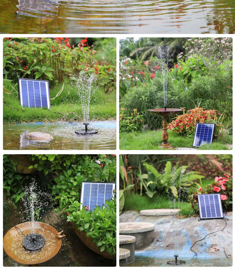 Solar-powered fountains, pools, garden fountains, outdoor patio fountains, floating fountains