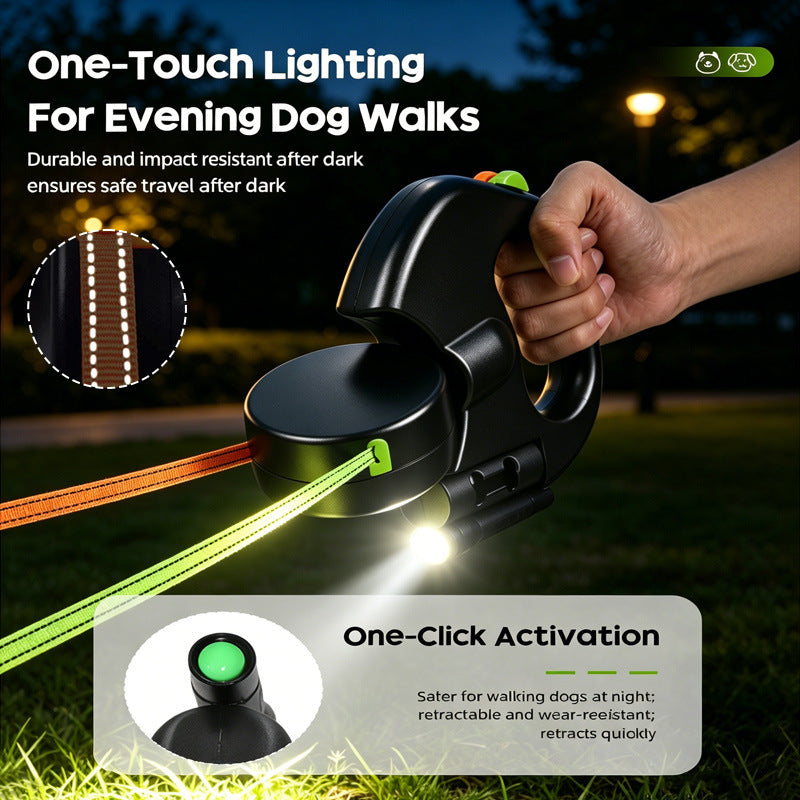 One-to-two pet leash, automatic retractable leash, dog harness, outdoor small and medium-sized dog walking essential.