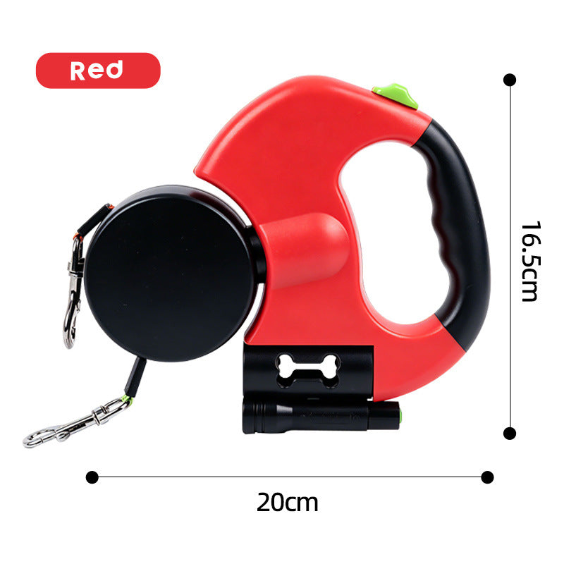 One-to-two pet leash, automatic retractable leash, dog harness, outdoor small and medium-sized dog walking essential.