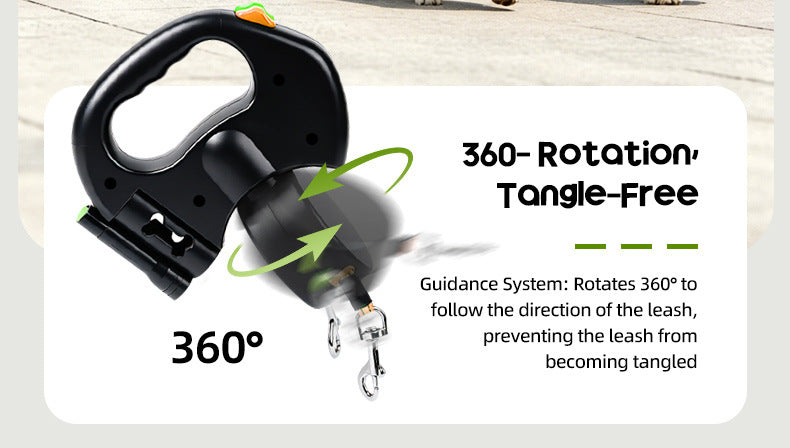 One-to-two pet leash, automatic retractable leash, dog harness, outdoor small and medium-sized dog walking essential.
