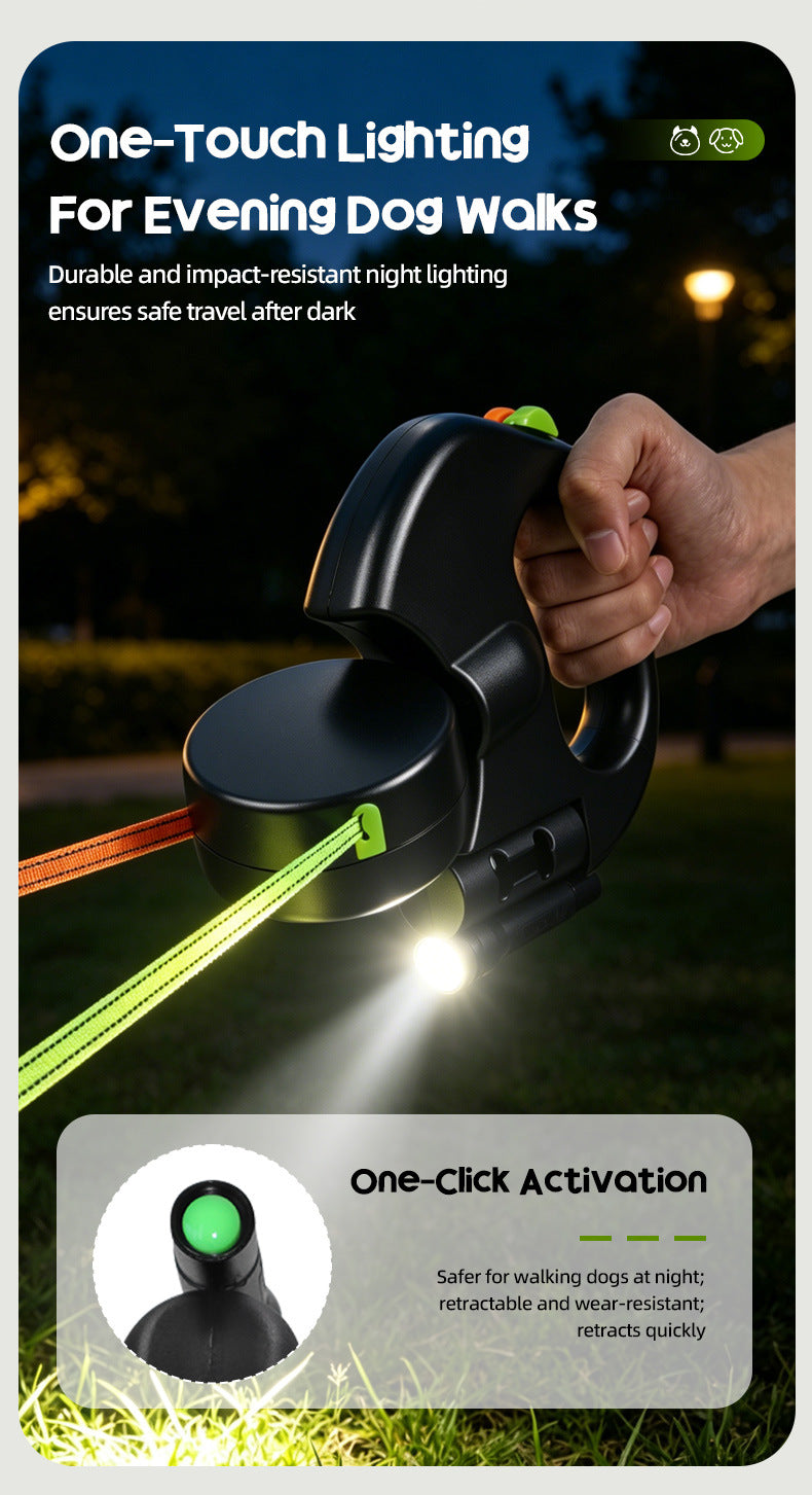 One-to-two pet leash, automatic retractable leash, dog harness, outdoor small and medium-sized dog walking essential.