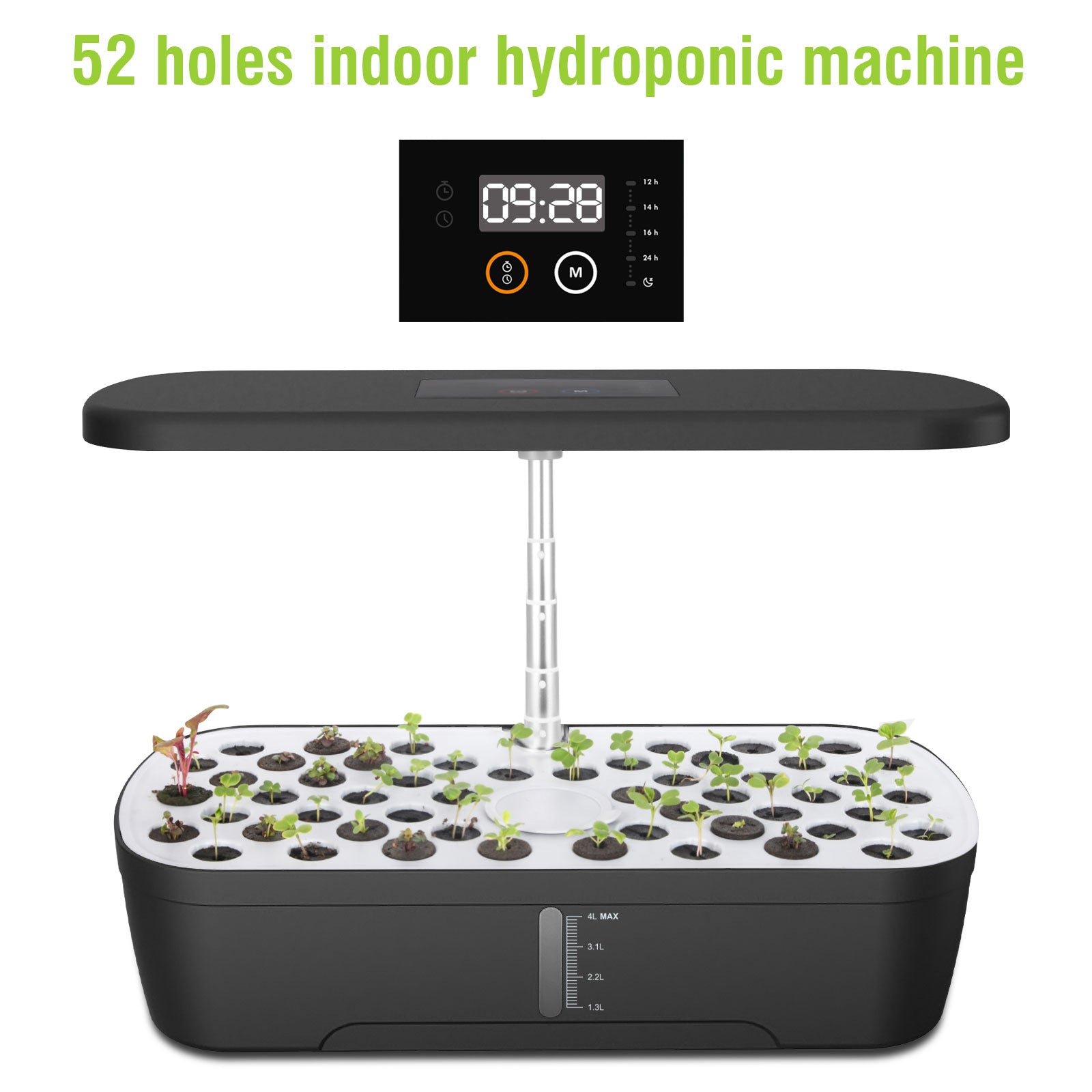 Full-spectrum plant grow lights, hydroponic LED plant lights, and planting kits and systems for soilless cultivation.