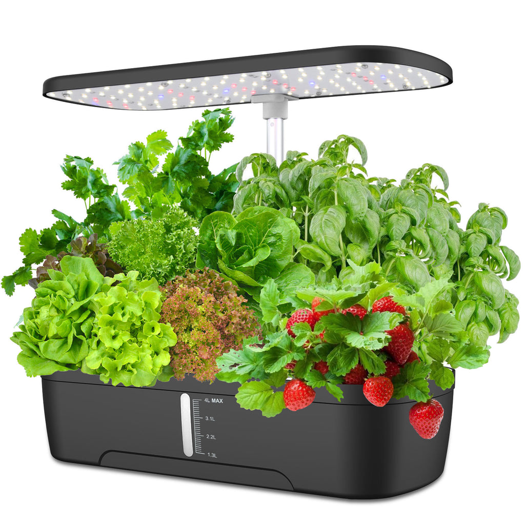 Full-spectrum plant grow lights, hydroponic LED plant lights, and planting kits and systems for soilless cultivation.