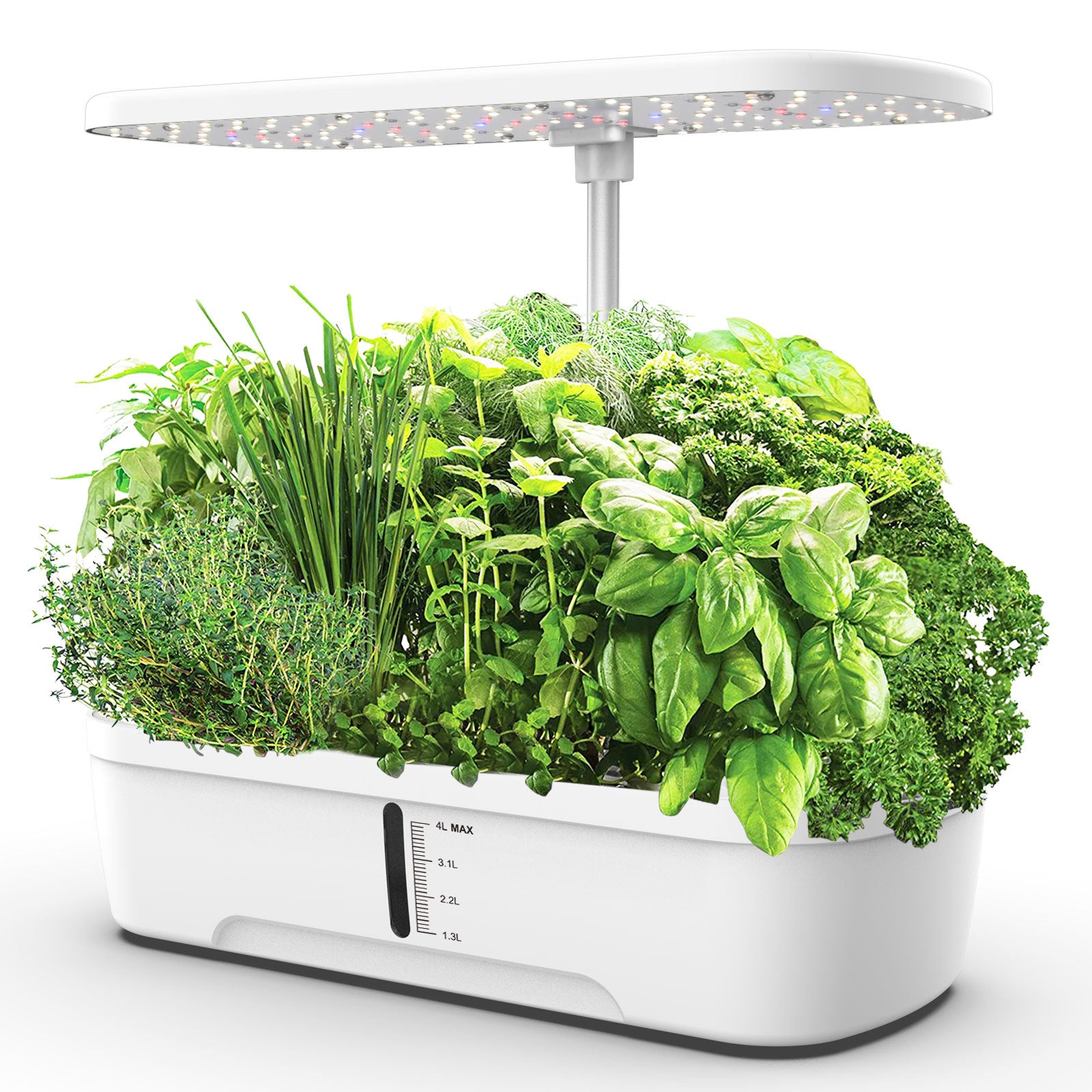 Full-spectrum plant grow lights, hydroponic LED plant lights, and planting kits and systems for soilless cultivation.