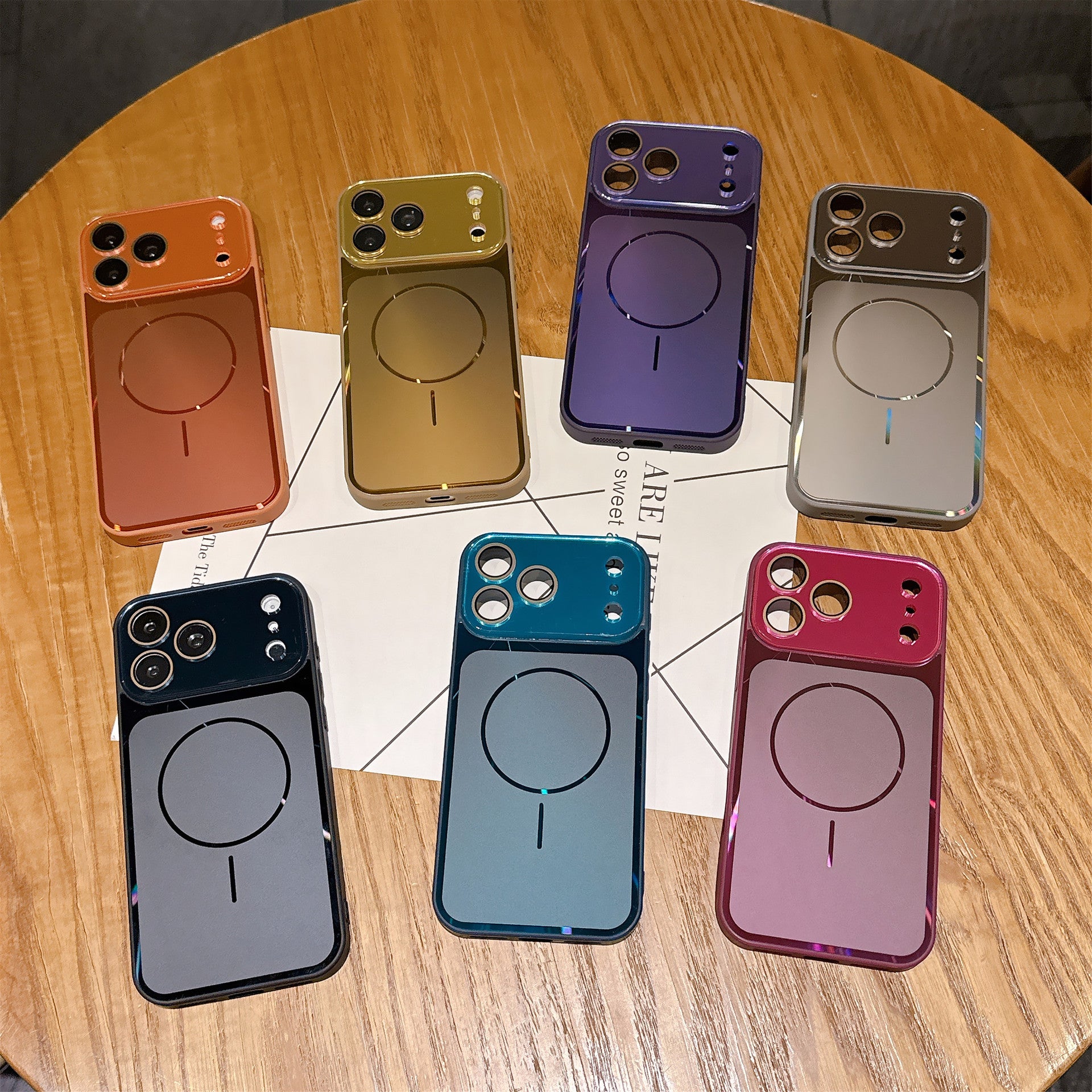 A high-quality, AI-powered, drop-proof case for iPhone 17 Pro with a large, flowing window display, compatible with all Apple models. It features a premium design and includes AI buttons.