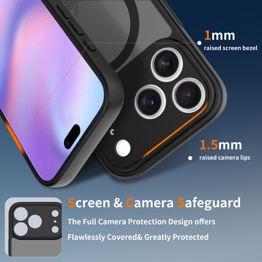 Transparent, full-coverage, drop-proof, minimalist soft case for iPhone 17，Hot selling shiny magnetic high-definition glass lens protective case