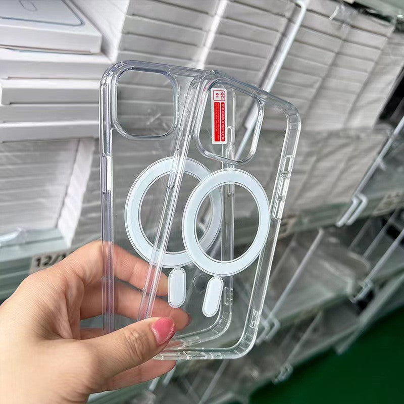 Transparent magnetic case for iPhone 17 Pro Max, full-coverage drop-proof protective case for iPhone 17 Pro.