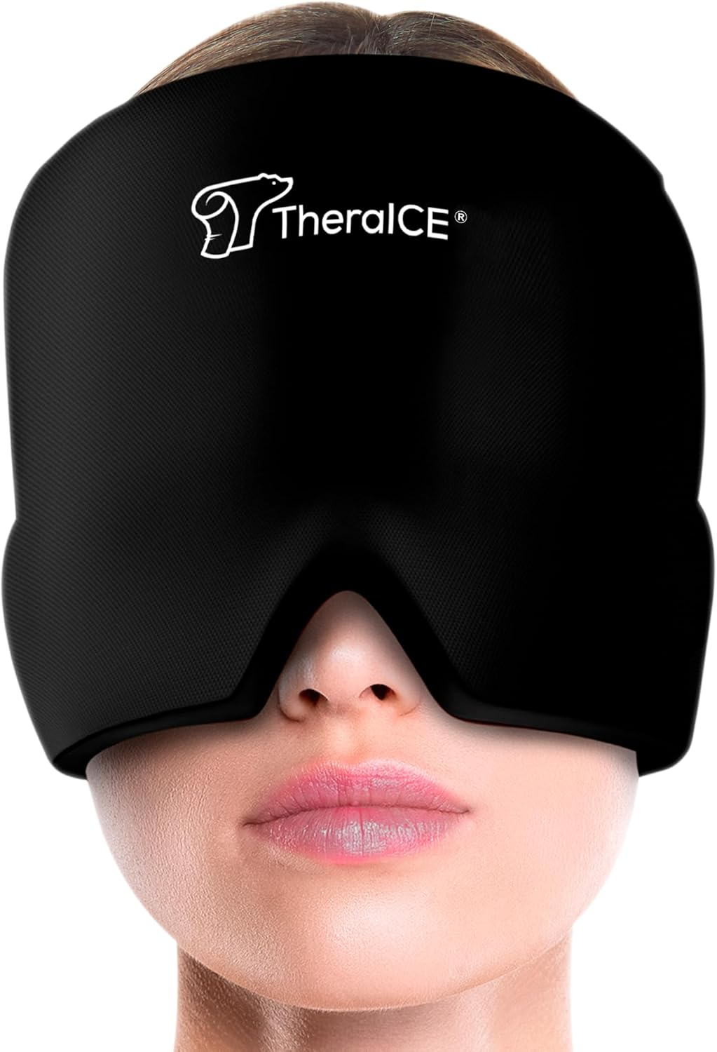 Gel face mask, ice pack, headband for physical cooling to relieve headaches, promote sleep, hot and cold compresses, and hat for general relief.