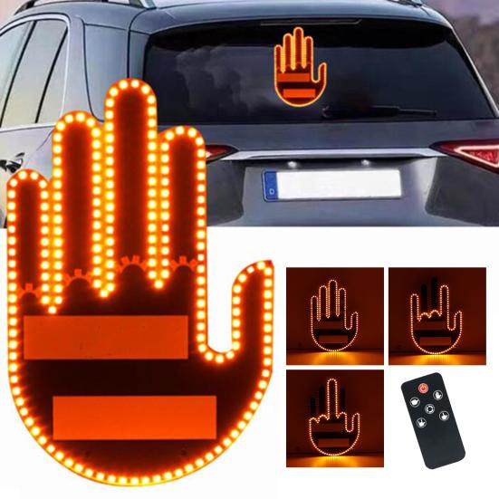 Car Gesture Tail Light LED Indicator with Remote Control Easy Install Back Window Sign Battery-powered Car Indicator Beam Car Gadget for Fun Safety