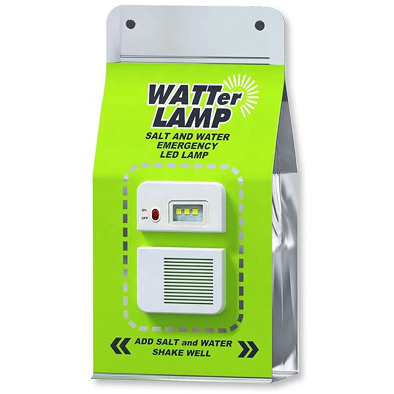 Outdoor emergency saltwater lamp, self-powered, portable, water-powered, no-recharge LED lighting bag.