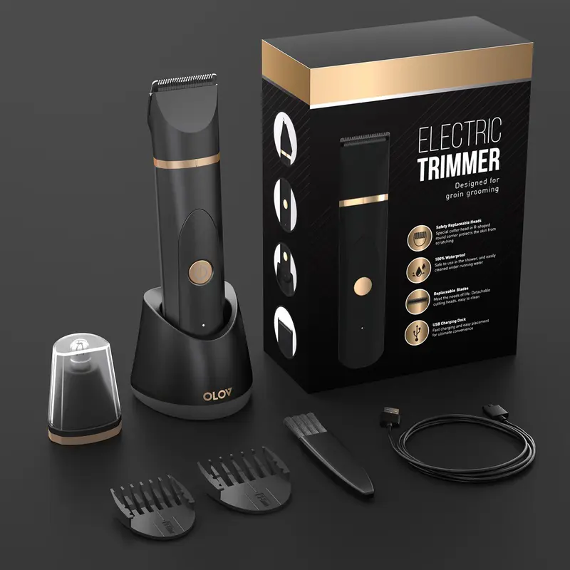 [FathersDayGift] OLOV Anti-Nick Body & Ball Trimmer - Safe Ceramic Blade Groomer for Men