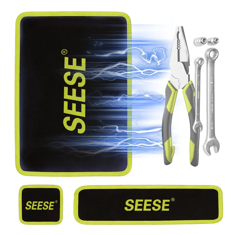 【FathersDayGift】SEESE 3PC Flexible Magnetic Tool Mat & Tray Holder - Magnetic Tool Tray, Flexible Magnetic Mat, PVC & Non-Slip for Garage Workshop, Auto Repair Tools fathersdaygiftideas fathersdaygift