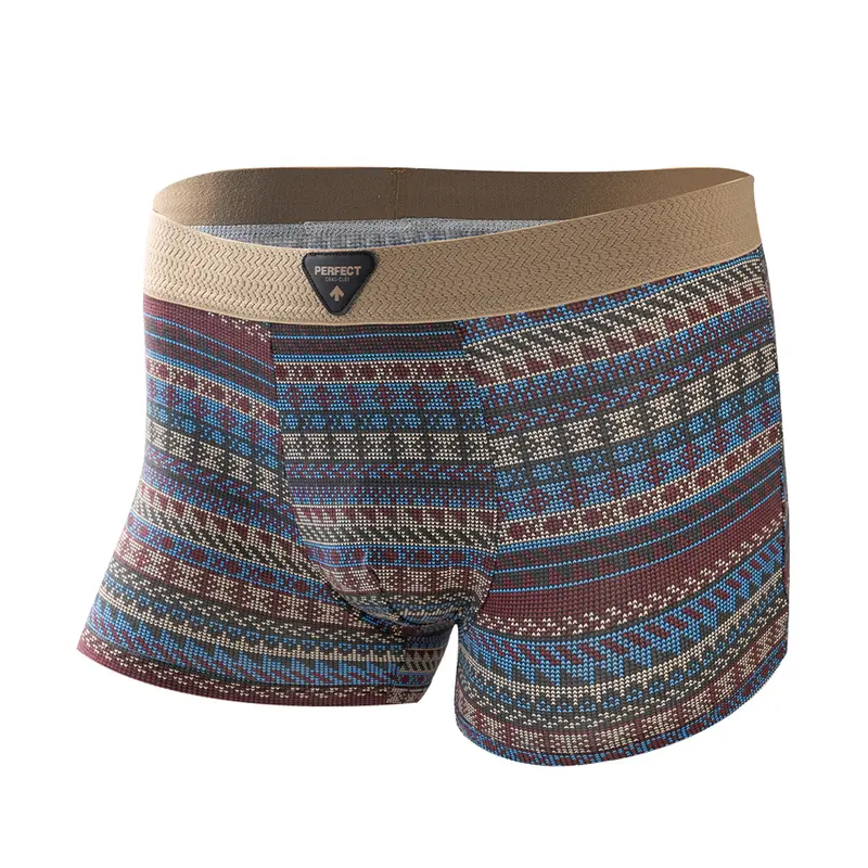 Men's Premium Cotton Boxer Briefs Retro Pattern Design Breathable Mesh Panel Seamless Waistband Moisture-Wicking Underwear 3 Pack