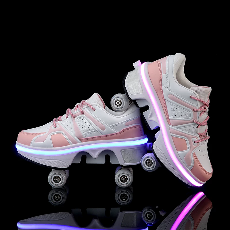 Children's and teenagers' starlight LED light roller skates - birthday gift, Children's Day gift