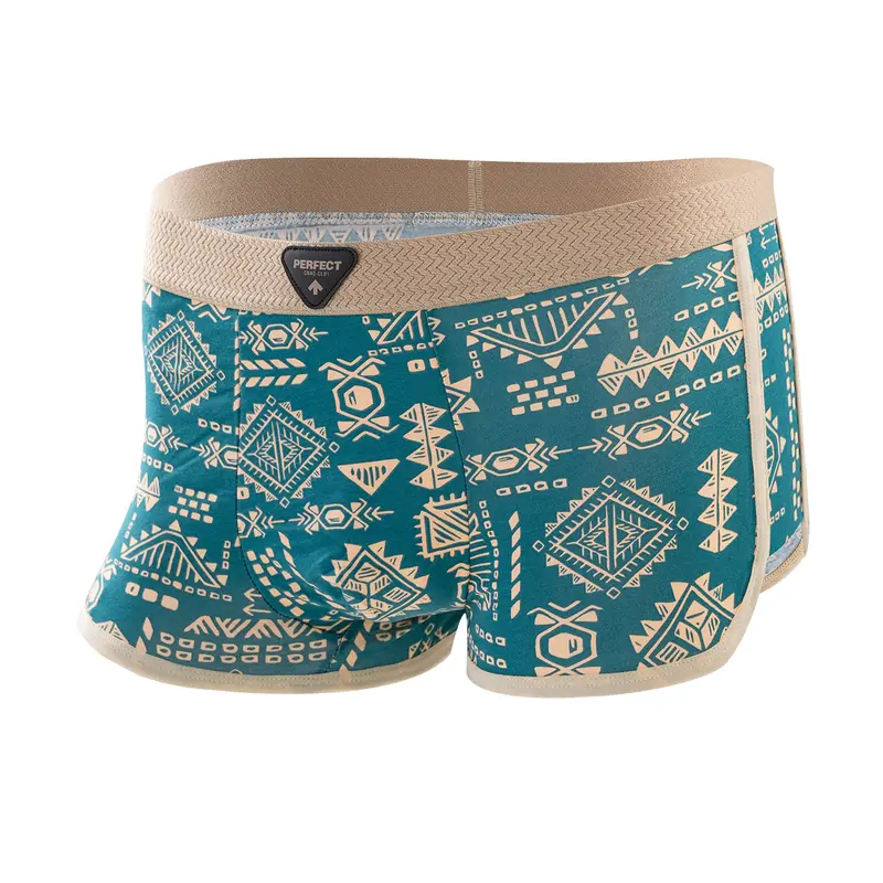 Men's Premium Cotton Boxer Briefs Vintage Pattern Print Design Breathable Mesh Panel Elastic Waistband Moisture-Wicking Underwear 3 Pack