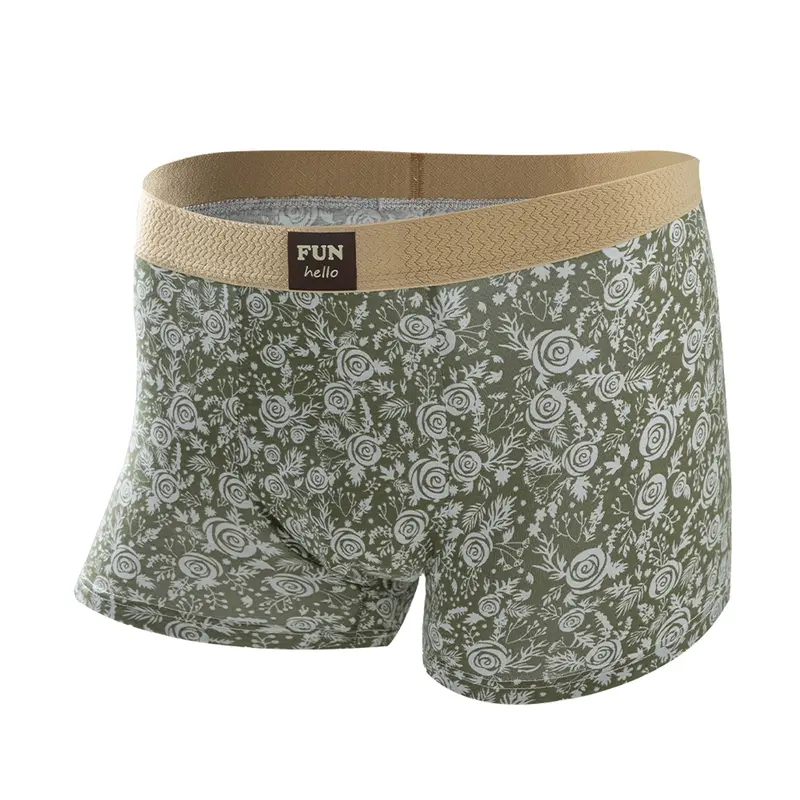 Men's Premium Cotton Boxer Briefs Vintage Rose Print Design Breathable Mesh Panel Elastic Waistband Moisture-Wicking Underwear 3 Pack