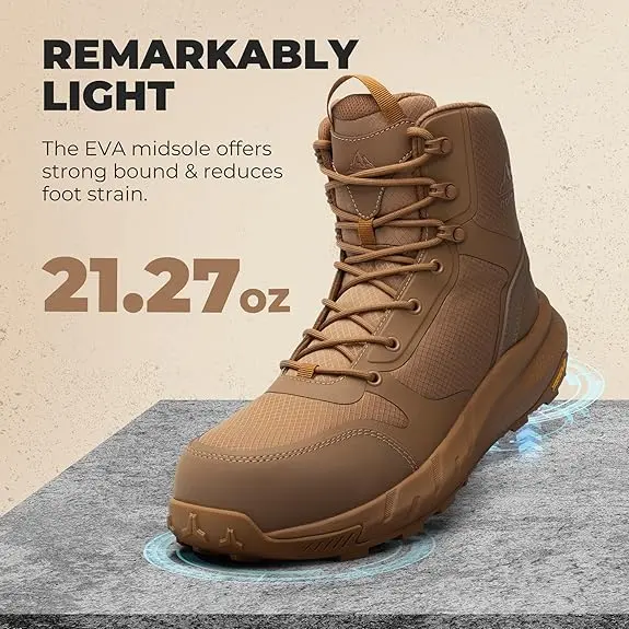 NORTIV 8 Men's Nano Composite Toe Work Boots Safety Boots with Side Zipper Construction & Warehouse Metrostrike-Nano Black All Seasons Round Toe Laces Closure - Worker Closed Footwear