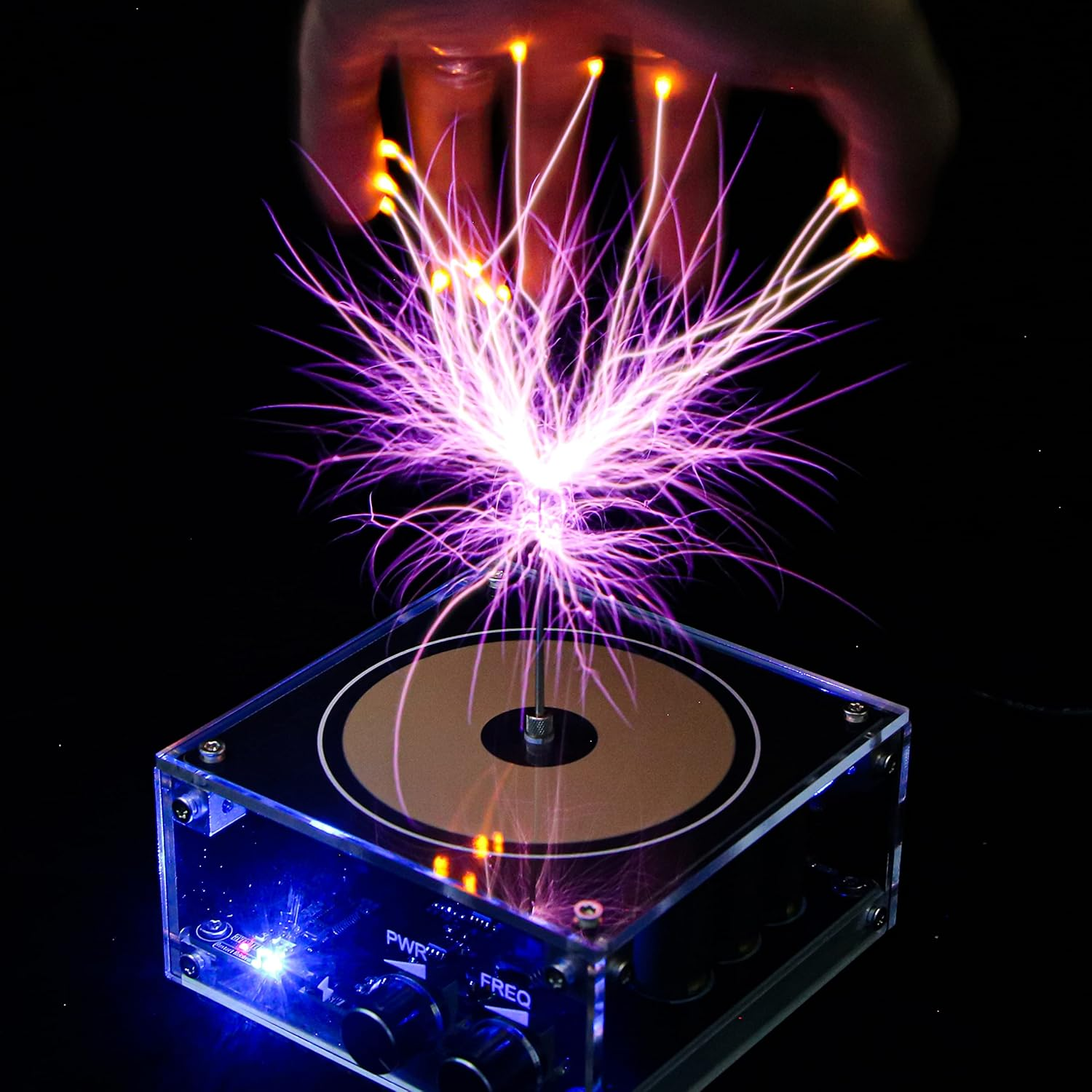 Solid State Music Tesla Coil Artificial Lightning Desktop Toy For unisex-adult Electric Power Wireless Transmission Model Science Experiment Tool