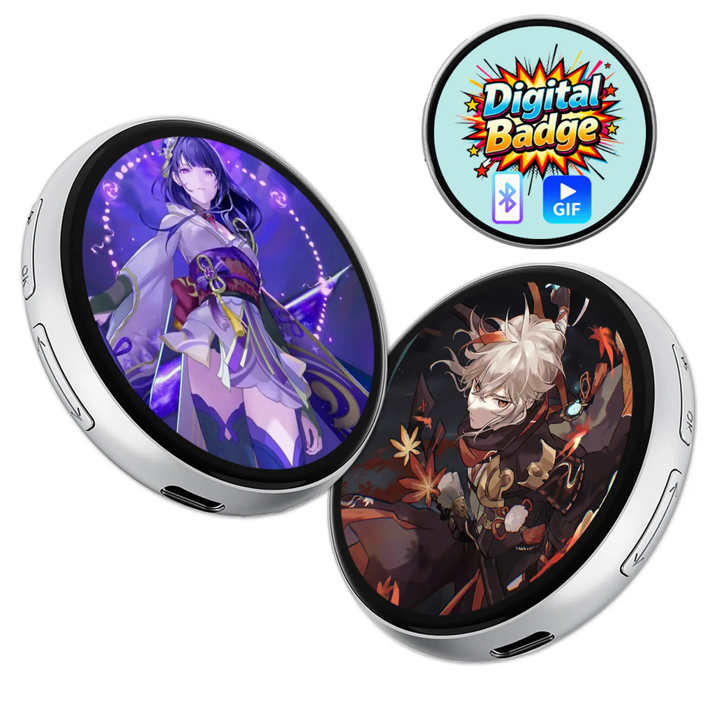 Digital Badge Nikko Ai Photo Video GIF Display Screen Pins DIY Pixel Touchscreen Lightweight 730mAh Long Battery Life Portable Multi-functional Two-dimensional Anime & Gaming Merchandise & Collectibles Gifts for Men Women