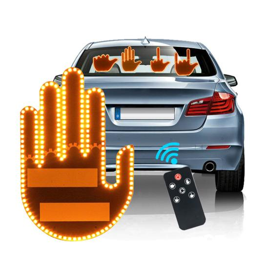 Car Gesture Tail Light LED Indicator with Remote Control Easy Install Back Window Sign Battery-powered Car Indicator Beam Car Gadget for Fun Safety