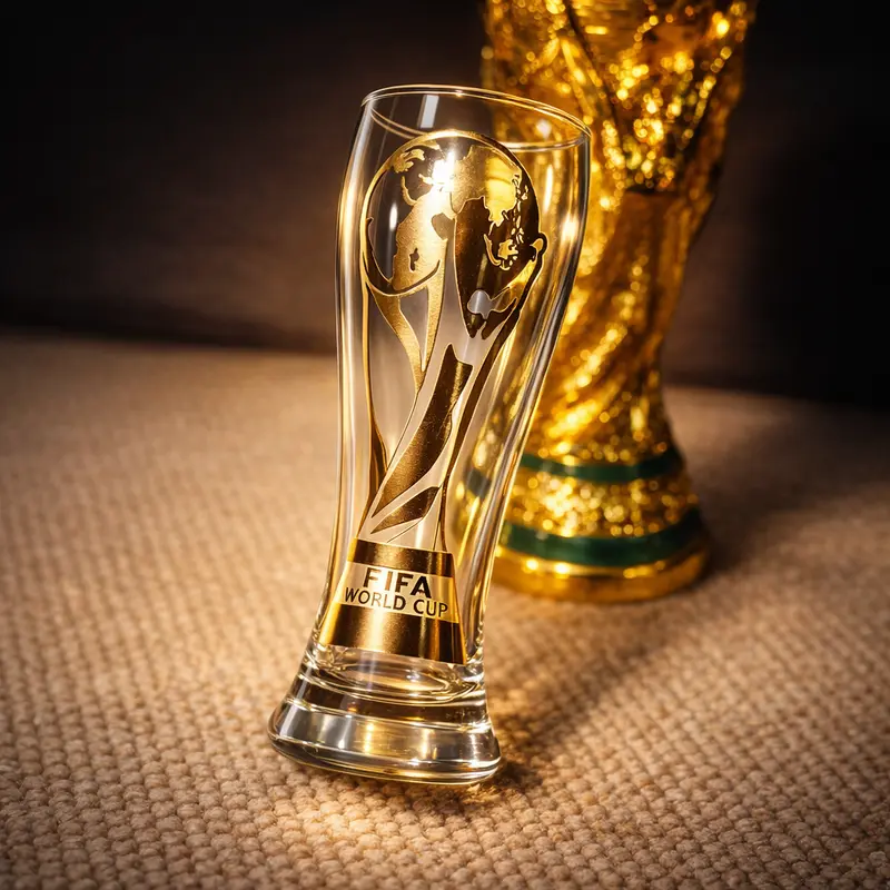 World Cup 26 Gold Stamped Classic Beer Glass Set 11oz Craft Beer Glasses for Pilsner IPA & More Drinkware Father`s daygift Boyfriendgift Tumblers summerwins Dealsforyoudays
