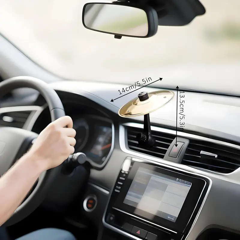 Car Crash Cymbal, Car Crash Cymbal Air Vent, Car Symbol Drum Cymbal Air Vent, Tlkiaa Easy Clip-On Mini Cymbal for Music Lovers, Compact Durable Car Accessory Percussion Instrument Christmas Gift