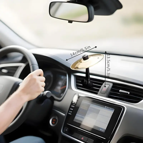 Car Crash Cymbal, Car Crash Cymbal Air Vent, Car Symbol Drum Cymbal Air Vent, Tlkiaa Easy Clip-On Mini Cymbal for Music Lovers, Compact Durable Car Accessory Percussion Instrument Christmas Gift