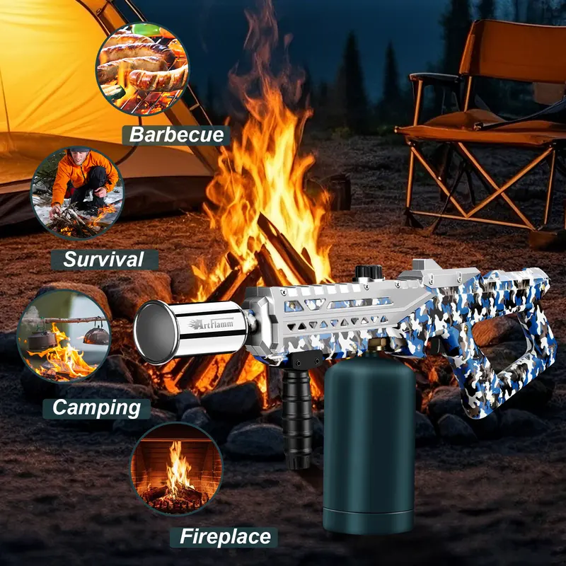 ARTFLAMM Powerful Propane Torch Gun, Multi-use Torch With Adjustable Flame, Blow Torch for Campfire, Fire Pit Starter, Fun Gift (Propane Tank Not Included) fathersdaygift