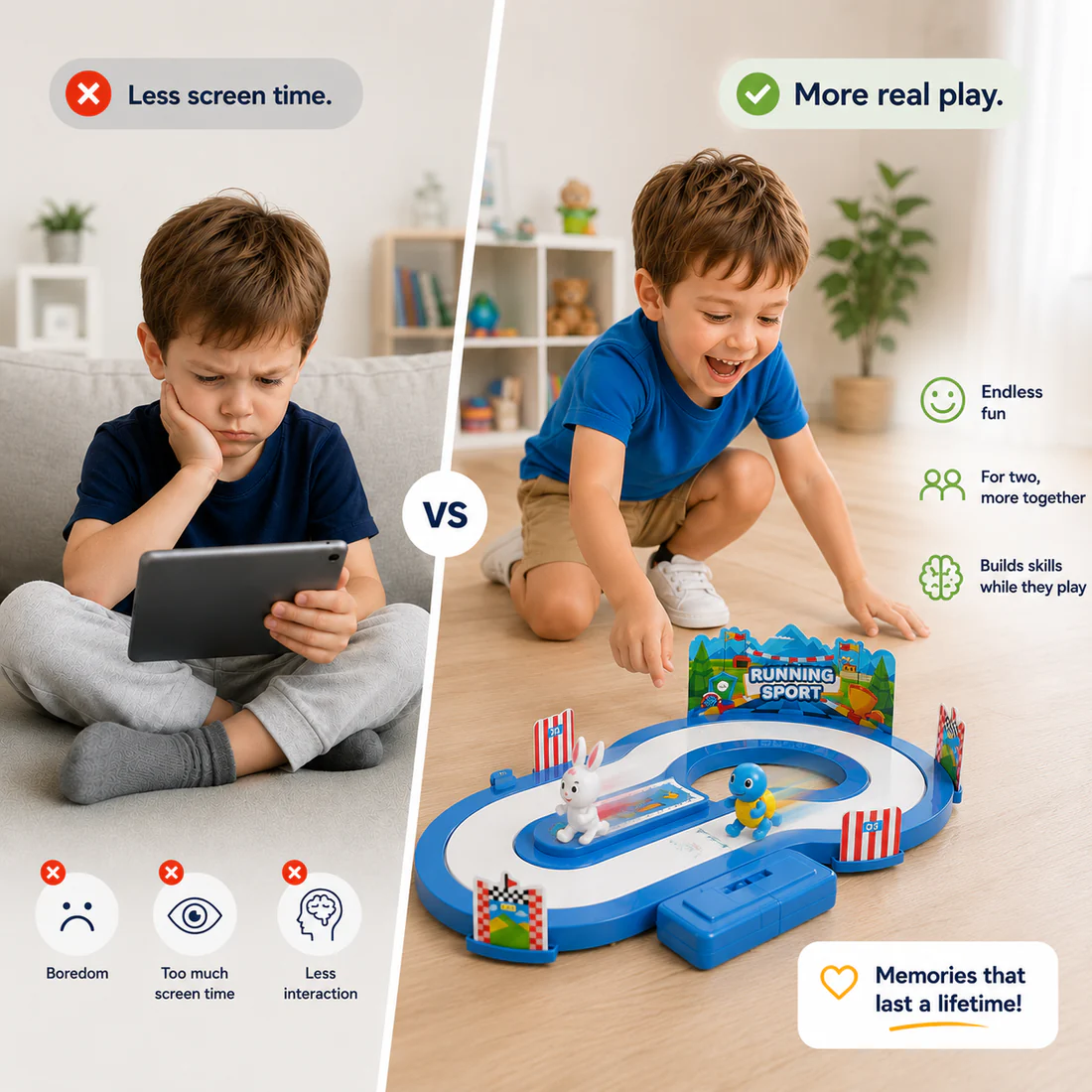 Interactive Racing Game Screen-Free Fun for Kids with Endless Energy