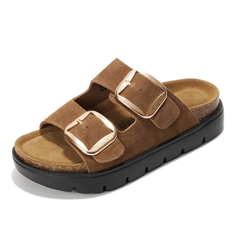 Women's Genuine Leather Flatform Platform Sandals | Summer Walking Footwear |  Non-Slip – Greece Chunky