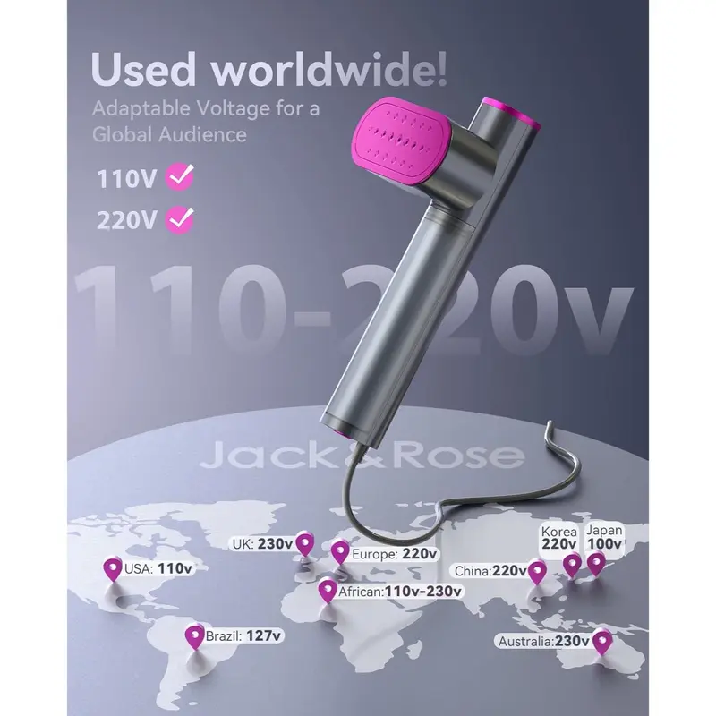 Jack ＆ Rose Garment Steamer for Clothes,Hanrdheld Steamer & Iron 2 In 1,15s Fast Heat Up,Large Panel,100-240V Wide Voltage,Suitable for Global Travel clothes iron Summervibes