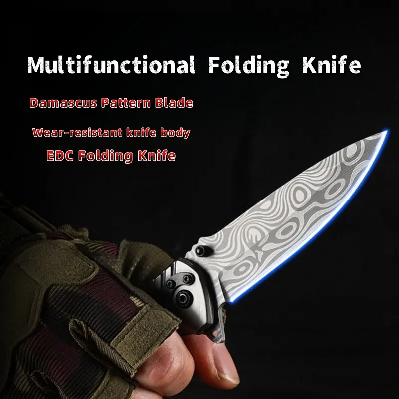 Stainless steel Multifunctional folding knife Glass Breaker, Seat Belt Cutter - EDC Sharp Folding Knives - Small Tool for Camping Hiking - Gifts for Men, Women Compact Folding Grip Knife