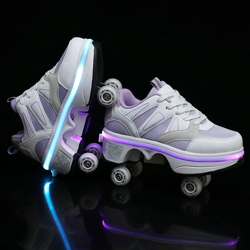 Children's and teenagers' starlight LED light roller skates - birthday gift, Children's Day gift