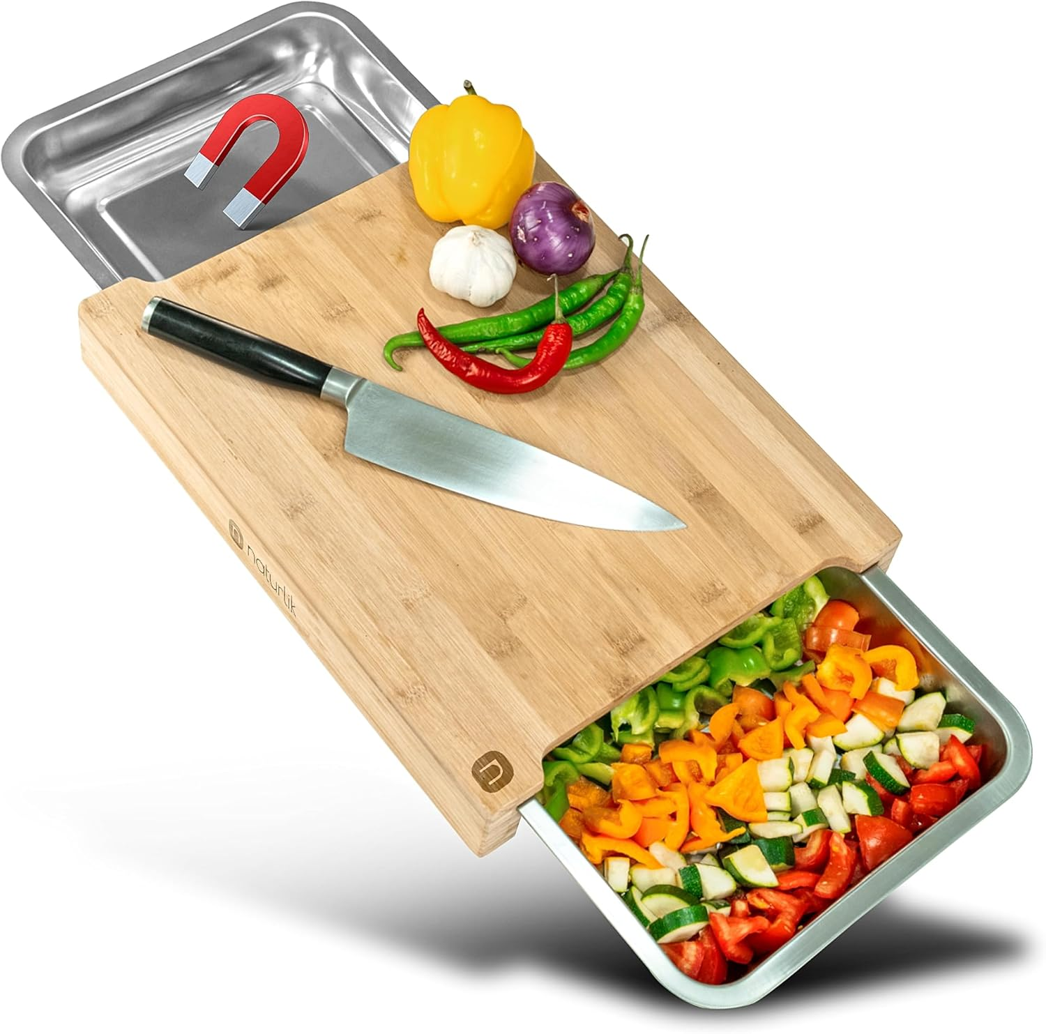 Solid wood drawer-type cutting board