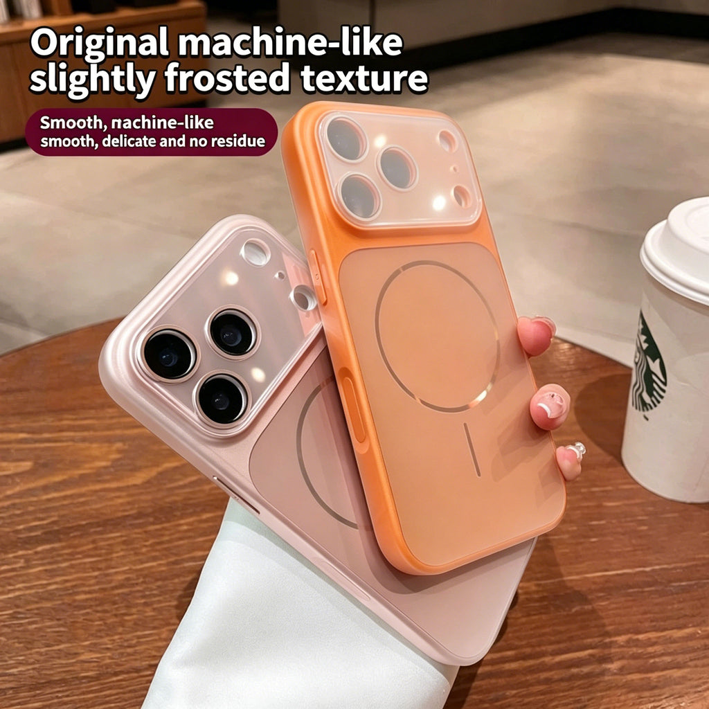 A high-quality, AI-powered, drop-proof case for iPhone 17 Pro with a large, flowing window display, compatible with all Apple models. It features a premium design and includes AI buttons.