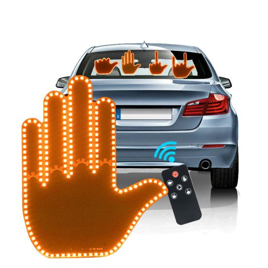 Car Gesture Tail Light LED Indicator with Remote Control Easy Install Back Window Sign Battery-powered Car Indicator Beam Car Gadget for Fun Safety